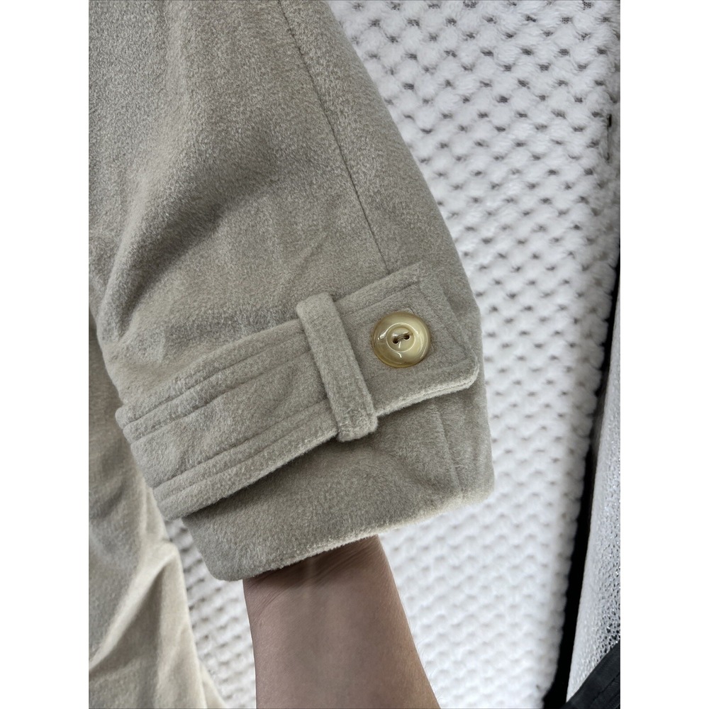 Vintage Kashmiraj Luxurious Man Made Cashmere Beige Trench Coat Elegant Fashions - Picture 7 of 15